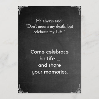 Invitation "de partie commémorative d'hommage" de