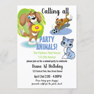Invitation de partie d'animal familier