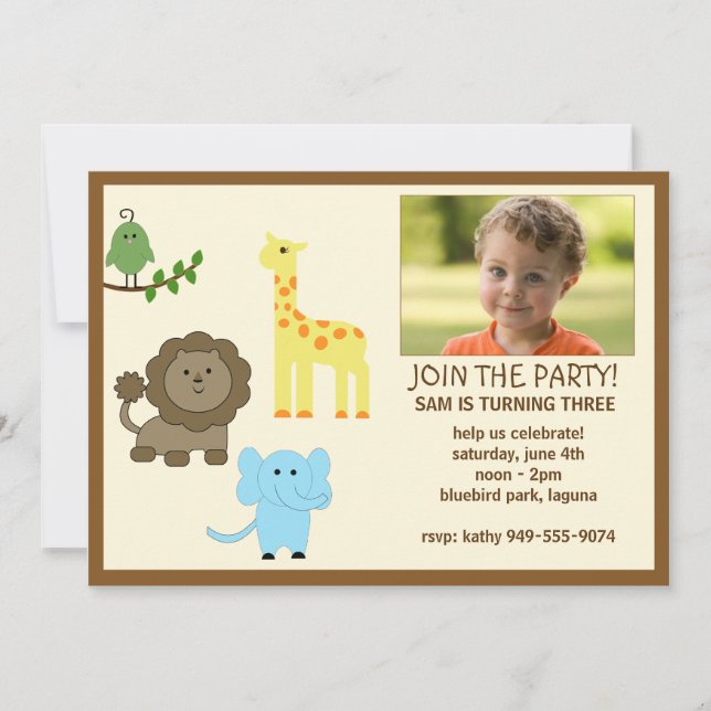 Invitation de partie d'anniversaire de enfant (Devant)