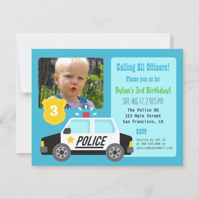 Invitation de partie d'anniversaire de enfant de (Devant)