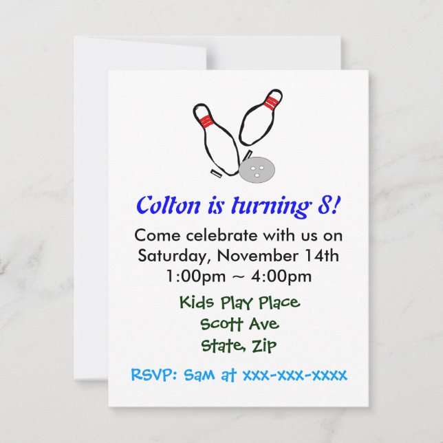 Invitation de partie d'anniversaire de enfant de (Devant)