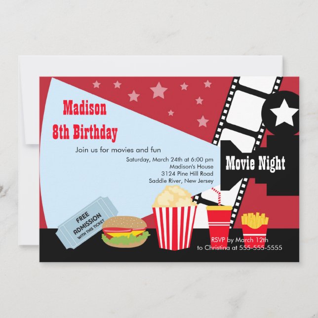 Invitation de partie d'anniversaire de enfant de (Devant)