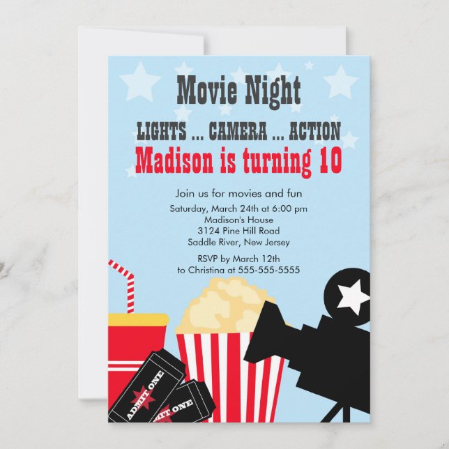 Invitation de partie d'anniversaire de enfant de (Devant)