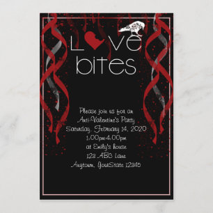 Invitation de partie d'Anti-Valentine de morsures