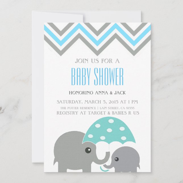 Invitation de partie de baby shower de parapluie (Devant)