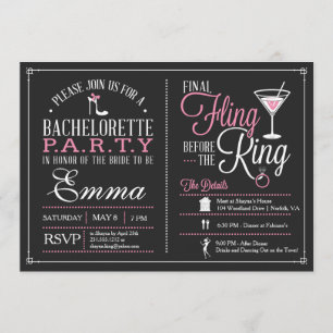 Invitation de partie de Bachelorette avec