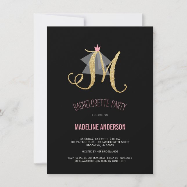 Invitation de partie de Bachelorette de parties (Devant)