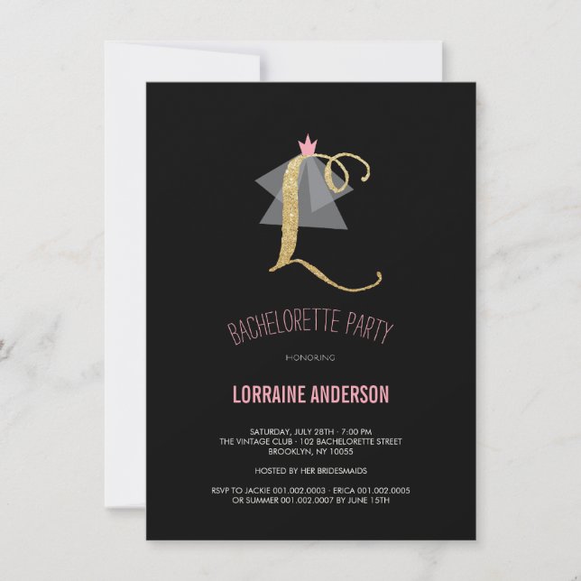Invitation de partie de Bachelorette de parties (Devant)