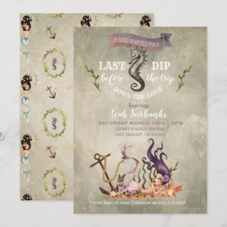 Invitation de partie de Bachelorette de sirène