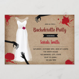 Invitation de partie de bachelorette de zombi