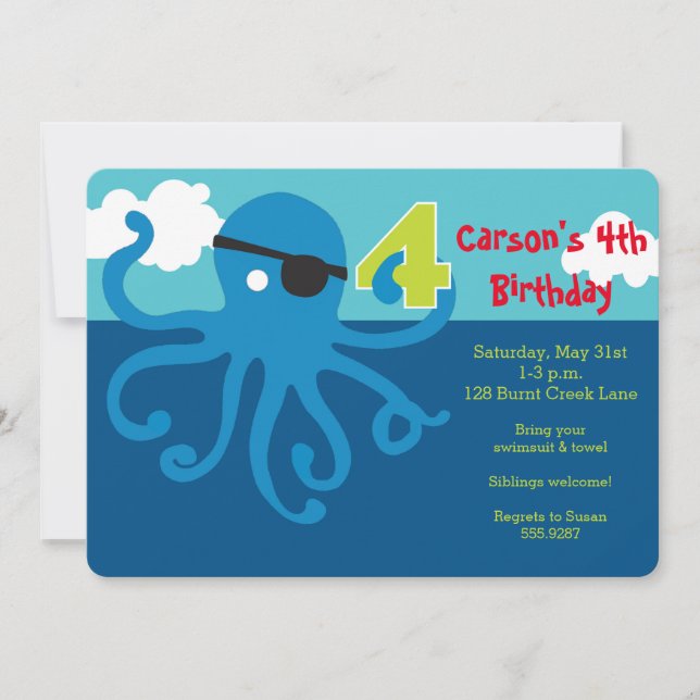 Invitation de partie de bain d'anniversaire de (Devant)