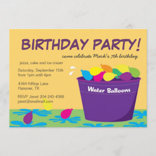 Invitation de partie de ballon d'eau