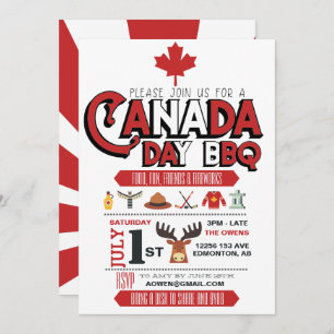 Invitation de partie de BBQ de jour du Canada