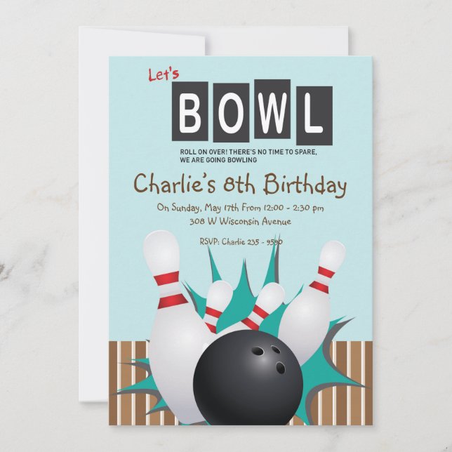 Invitation de partie de bowling (Devant)