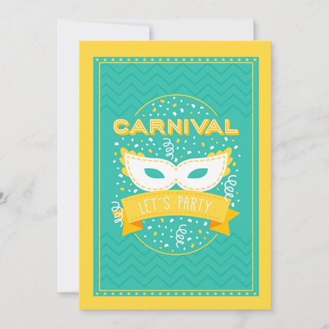 Invitation de partie de carnaval (Devant)