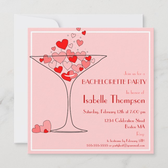 Invitation de partie de Champagne Bachelorette de (Devant)