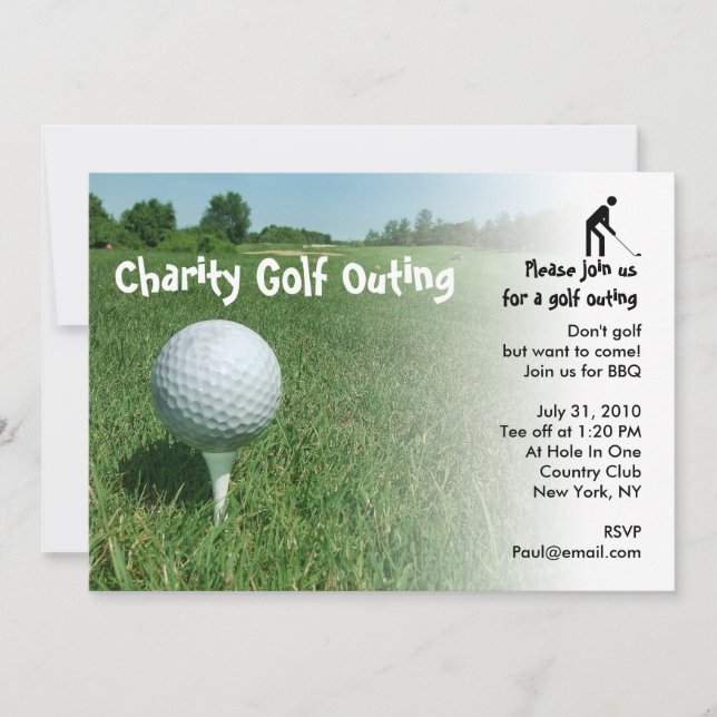 Invitation de partie de charité de sortie de golf (Devant)