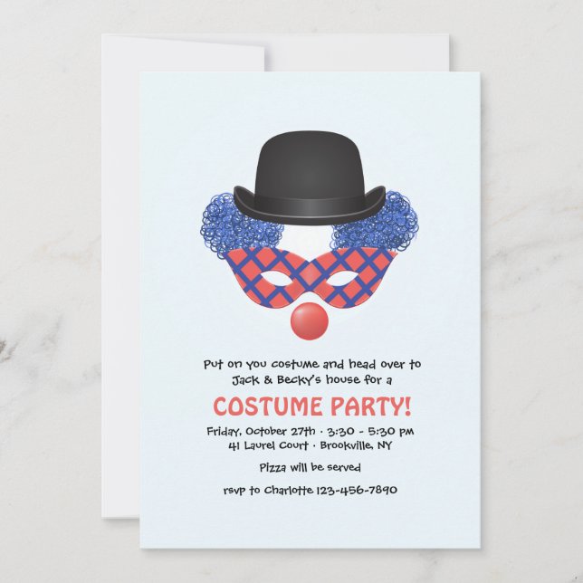 Invitation de partie de costume (Devant)