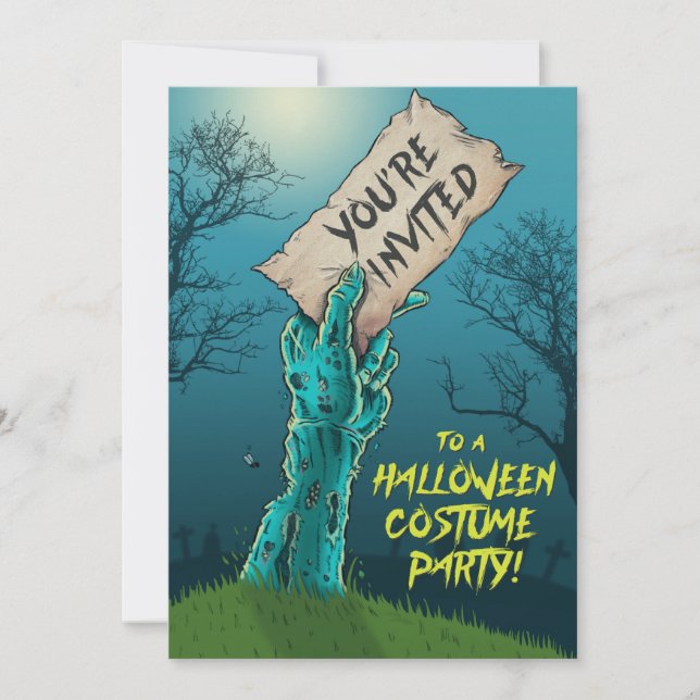 Invitation de partie de costume de Halloween de (Devant)
