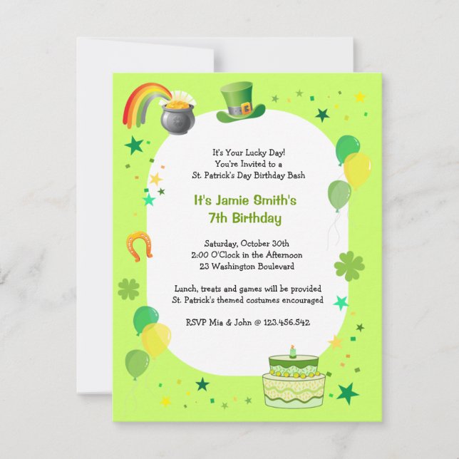 Invitation de partie de costume de l'anniversaire (Devant)