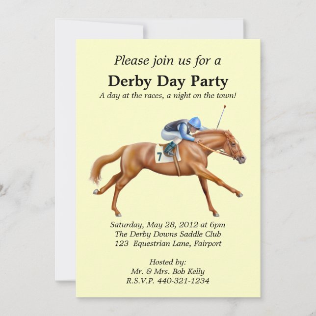 Invitation de partie de course de chevaux (Devant)