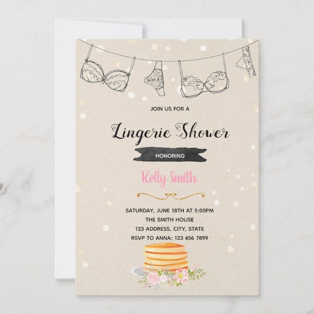 Invitation de partie de crêpes et de culottes (Devant)