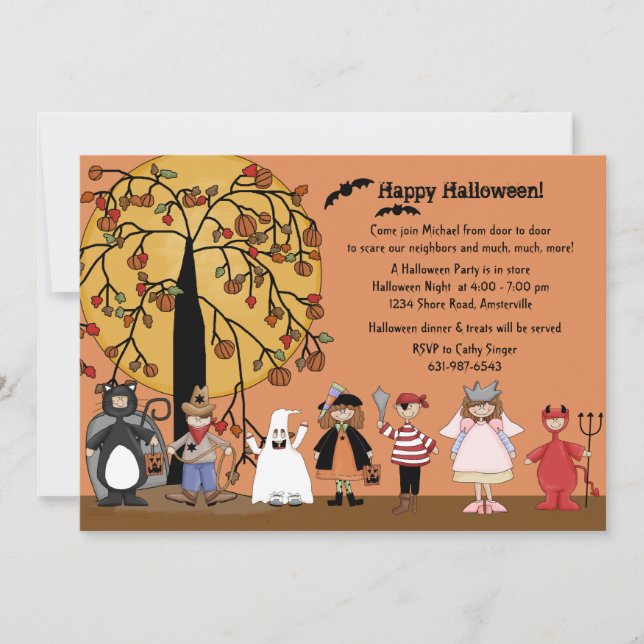 Invitation de partie de défilé de Halloween (Devant)