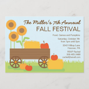 Invitation de partie de festival de chute