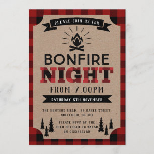 Invitation de partie de feu de bûcheron