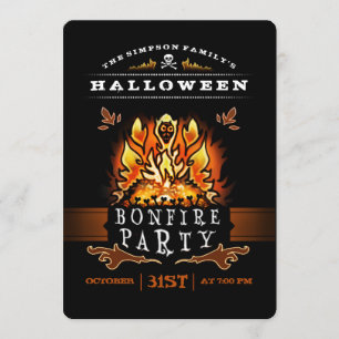 Invitation de partie de feu de Halloween