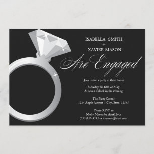 Invitation de partie de fiançailles de bague à