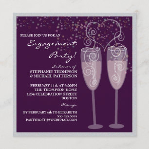 Invitation de partie de fiançailles de Champagne