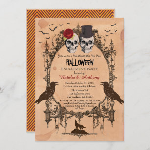 Invitation de partie de fiançailles de Halloween.