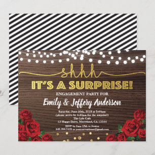 Invitation de partie de fiançailles de surprise de