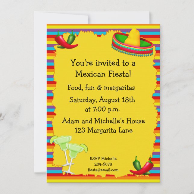 Invitation de partie de fiesta (Devant)
