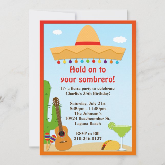 Invitation de partie de fiesta (Devant)