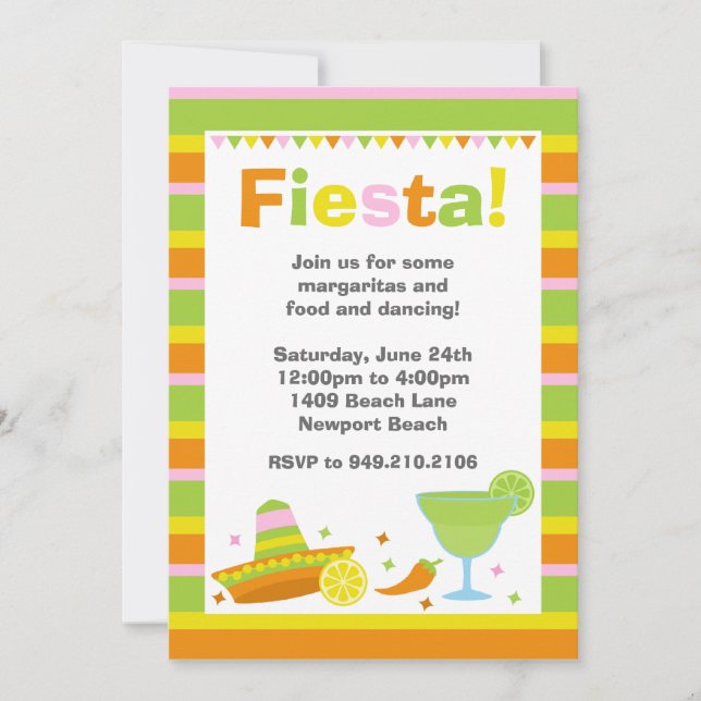 Invitation de partie de fiesta (Devant)