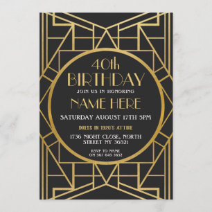 invitation de partie de Gatsby d'anniversaire