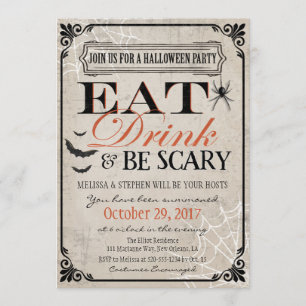 Invitation de partie de Halloween, anniversaire de