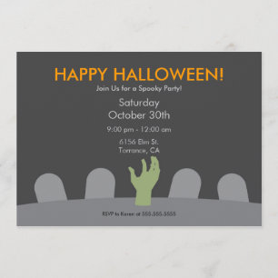 Invitation de partie de Halloween de cimetière