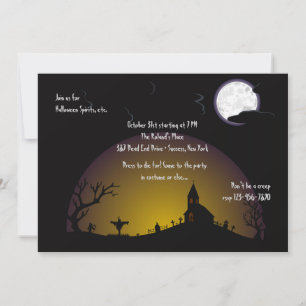 Invitation de partie de Halloween de cimetière