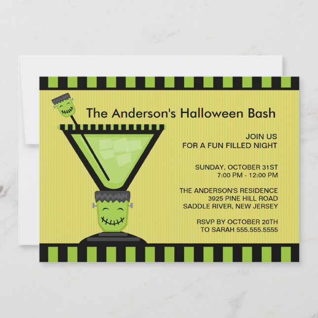 Invitation de partie de Halloween de cocktail de (Devant)