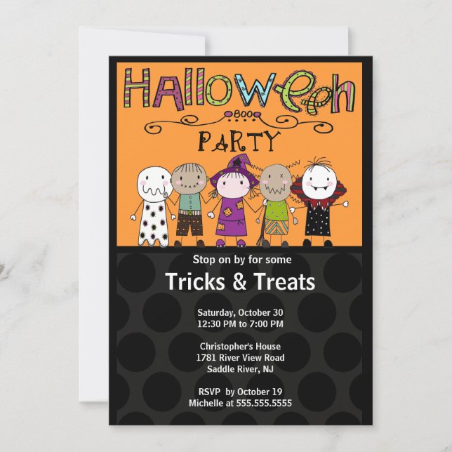 Invitation de partie de Halloween de partie de (Devant)