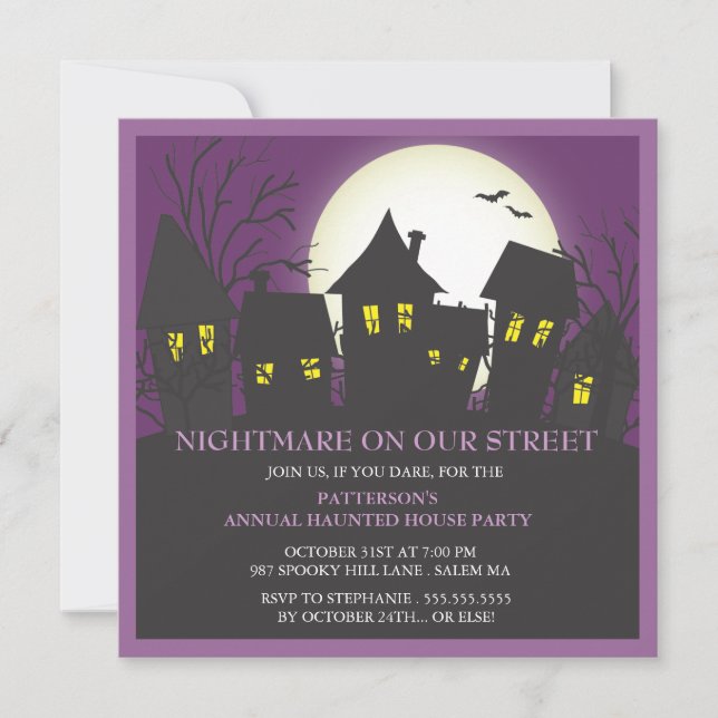 Invitation de partie de Halloween de voisinage de (Devant)