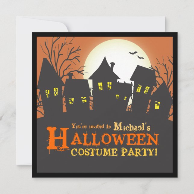 Invitation de partie de Halloween de voisinage de (Devant)