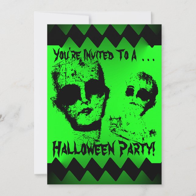 Invitation de partie de Halloween de zombi (Devant)