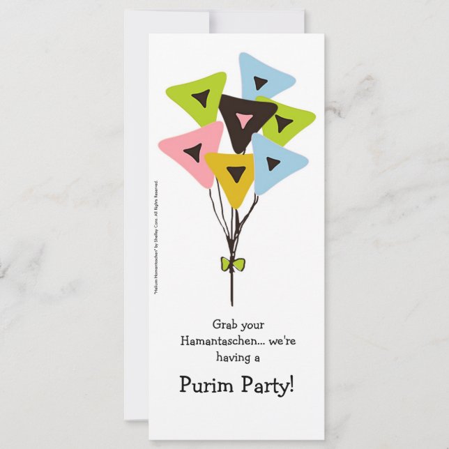 Invitation de partie de Hamantaschen Purim (Devant)