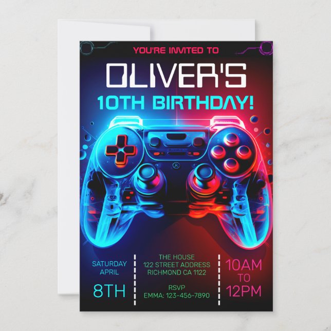 Invitation de partie de jeu vidéo (Devant)