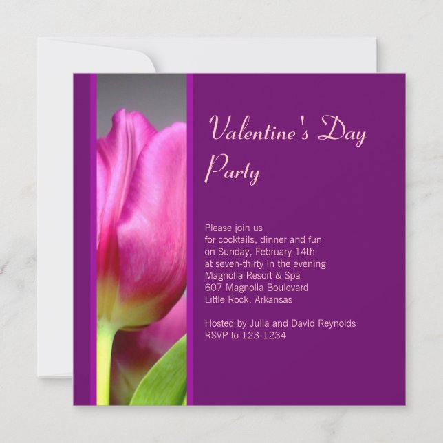Invitation de partie de jour de Valentines (Devant)