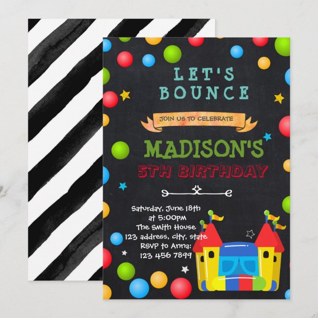 Invitation de partie de maison de rebond (Devant / Derrière)